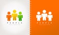 People logo vector. Socium design. Royalty Free Stock Photo